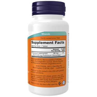 Now, Potassium Gluconate 99mg 100 Tabs