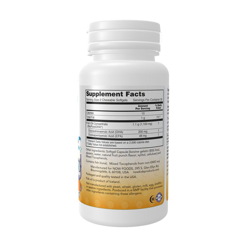Now Kids , DHA Kids Chewable - 60 Softgels