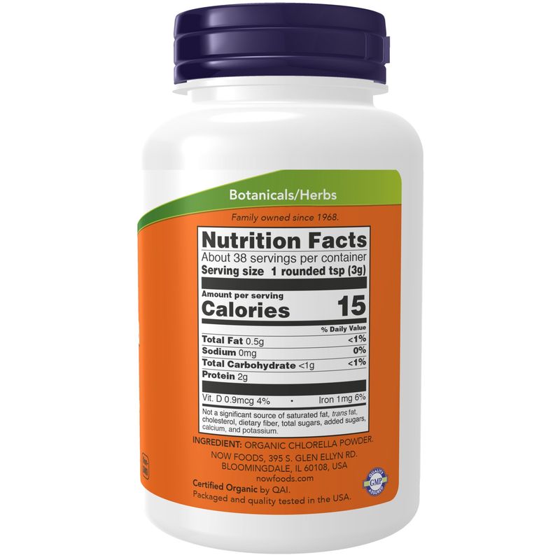 Now Supplements , Chlorella Powder, Organic - 4 oz.
