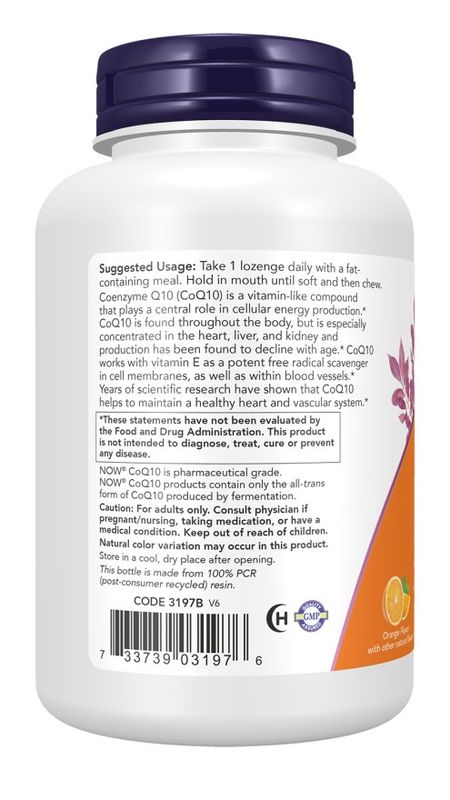 Now Supplements , Coq10 200 Mg - Lozenges