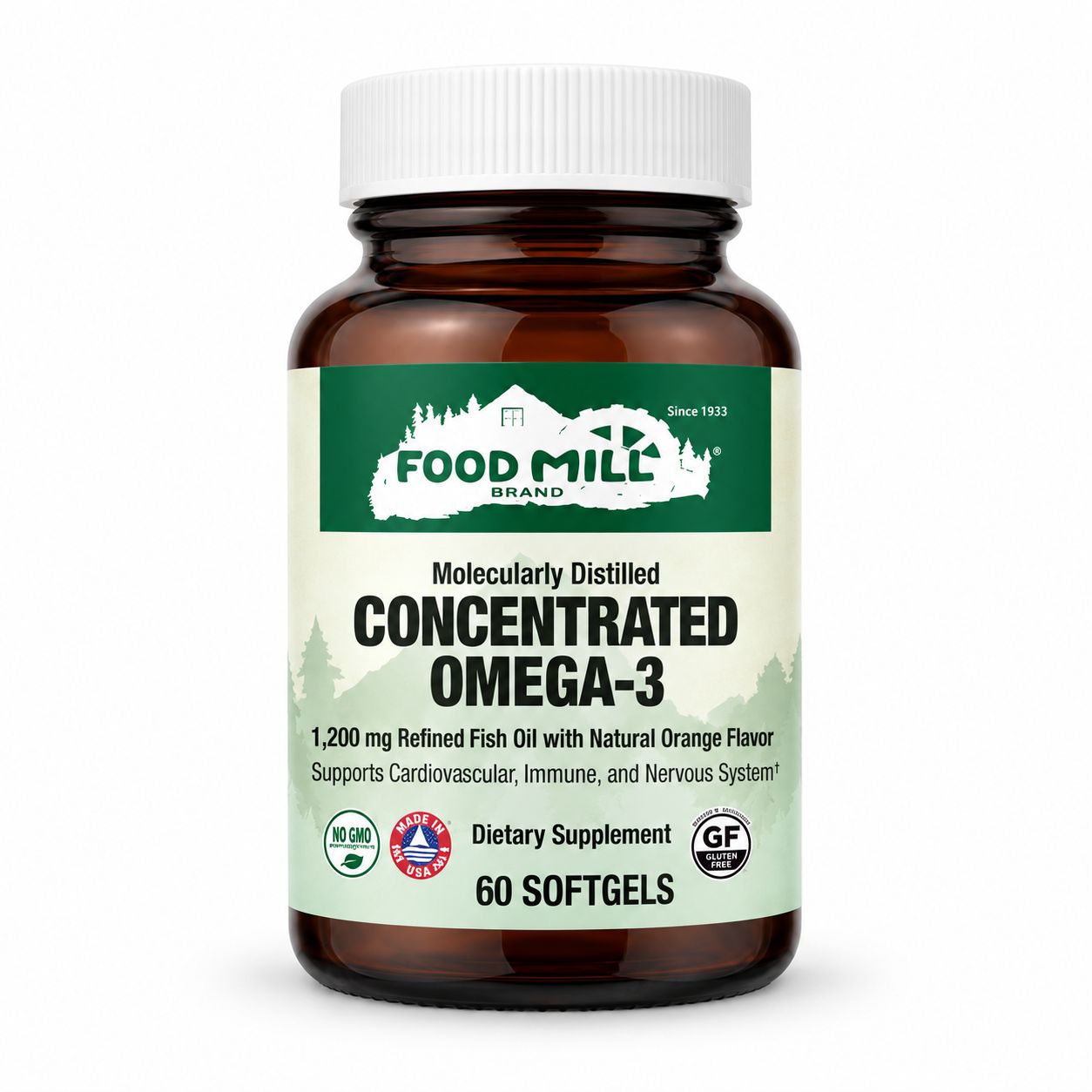 The Food Mill Concentrated Omega-3 1,200 mg Fish Oil Natural Orange Flavor Softgels The Food Mill Concentrated Omega-3 1,200 mg Fish Oil Natural Orange Flavor Softgels