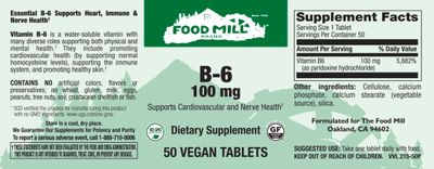 The Food Mill , B-6 100 Mg Veg Tabs