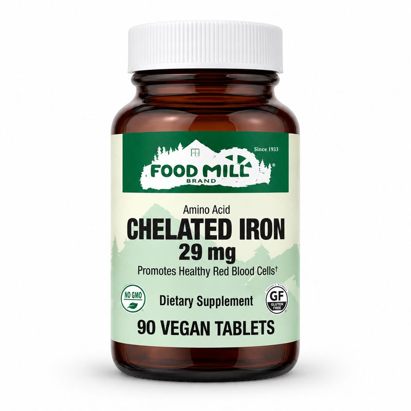 The Food Mill Chelated Iron 29 mg Vegetarian Tablets The Food Mill Chelated Iron 29 mg Vegetarian Tablets