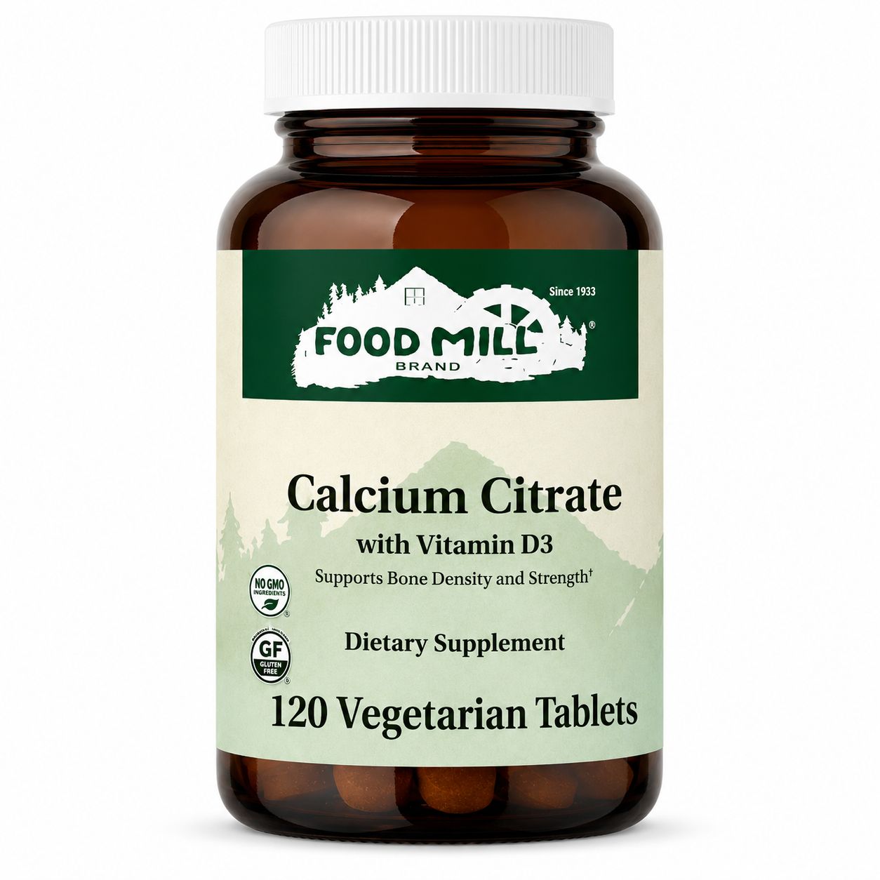 The Food Mill , Calcium Citrate With Vitamin D3 Veg Tabs