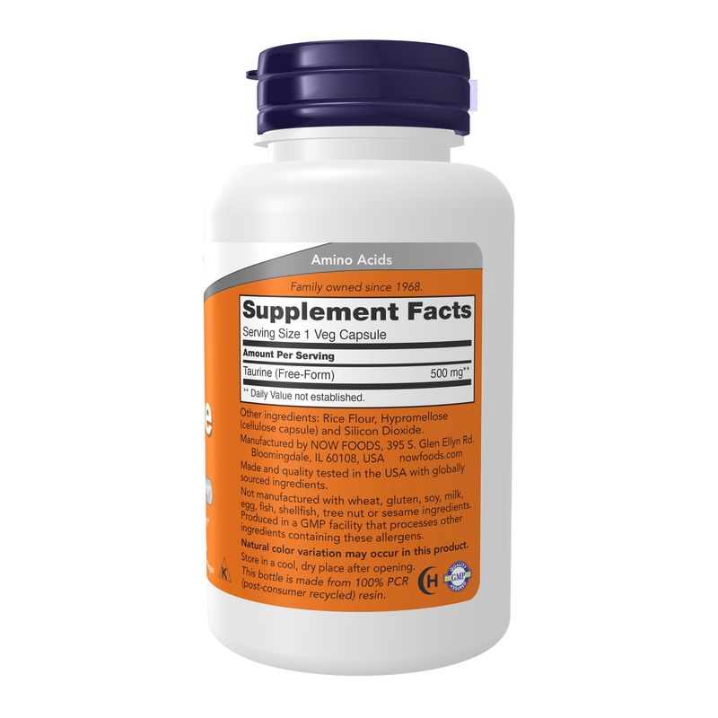Now Supplements , Taurine 500 Mg - Veg Capsules