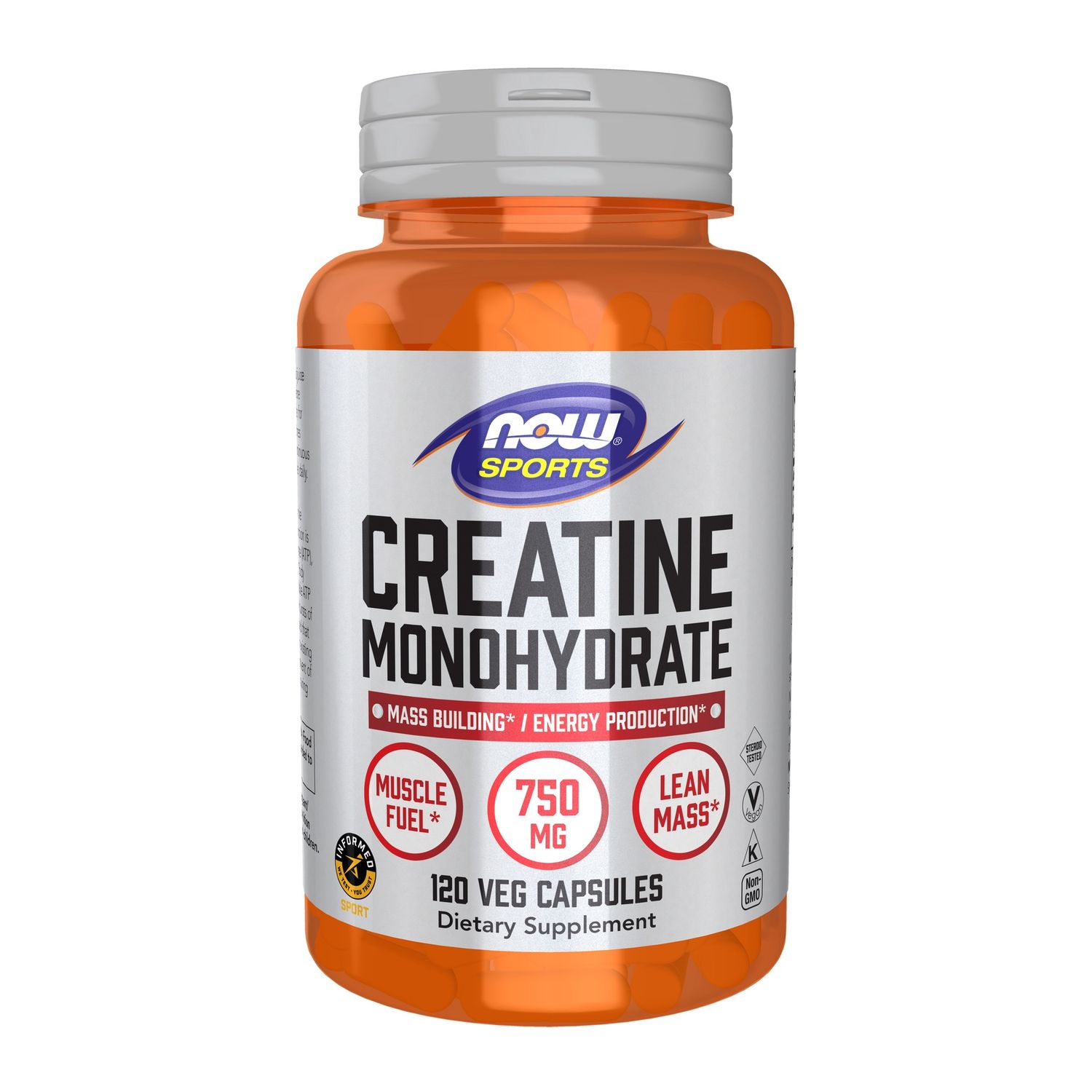 Now Sports , Creatine Monohydrate 750 Mg - 120 Veg Caps Now Sports , Creatine Monohydrate 750 Mg - 120 Veg Caps