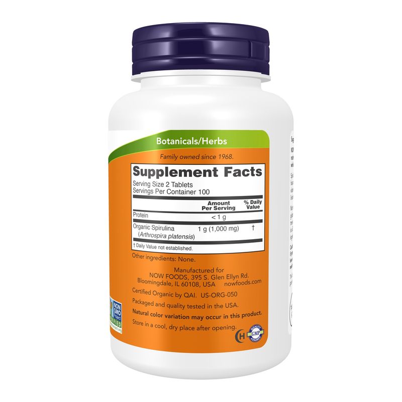 Now Supplements , Spirulina 500 Mg, Organic - 200 Tablets