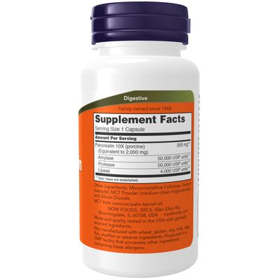 Now Supplements , Pancreatin 2000 - Capsules
