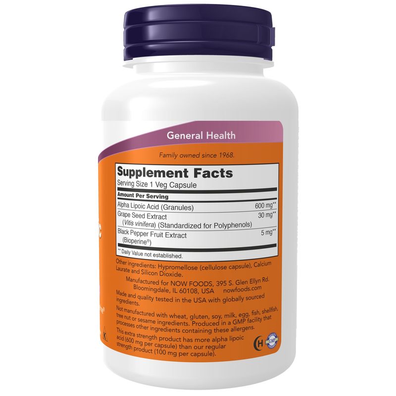 Now Supplements , Alpha Lipoic Acid, Extra Strength 600 Mg
