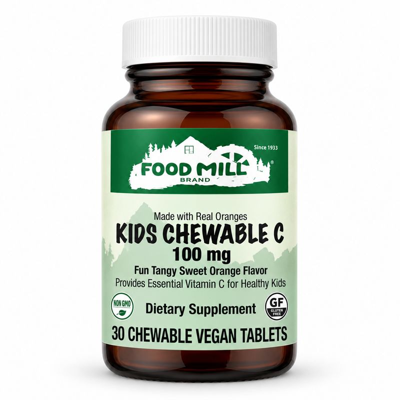 The Food Mill Kids Chewable C 100 mg Vegetarian Tablets The Food Mill Kids Chewable C 100 mg Vegetarian Tablets
