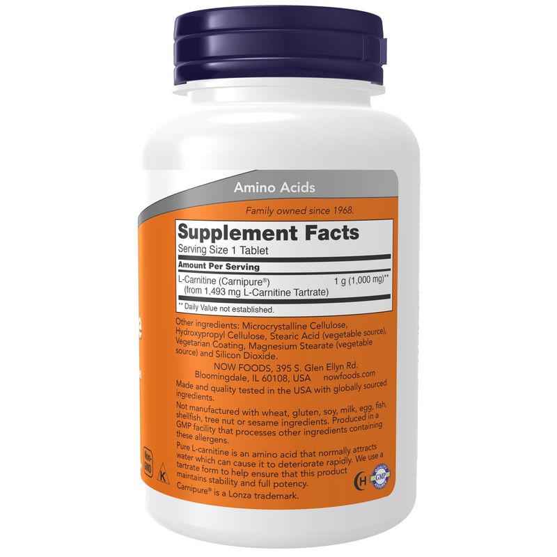 Now Supplements , L-Carnitine 1000 Mg - Tablets