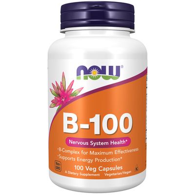 Now Supplements , Vitamin B-100, 100 Veg Caps
