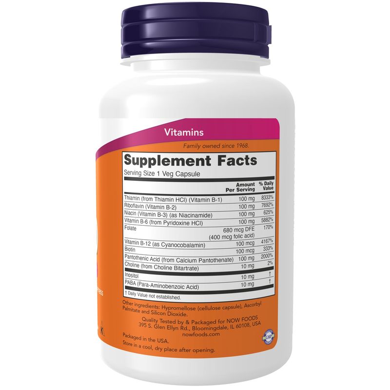 Now Supplements , Vitamin B-100, 100 Veg Caps