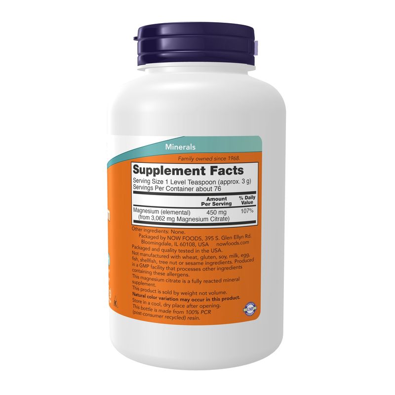 Now Supplements , Magnesium Citrate Pure Powder - 8 oz