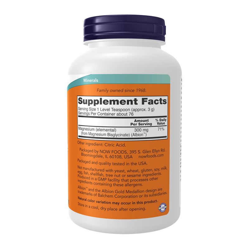 Now Supplements , Magnesium Bisglycinate Powder - 8 oz.