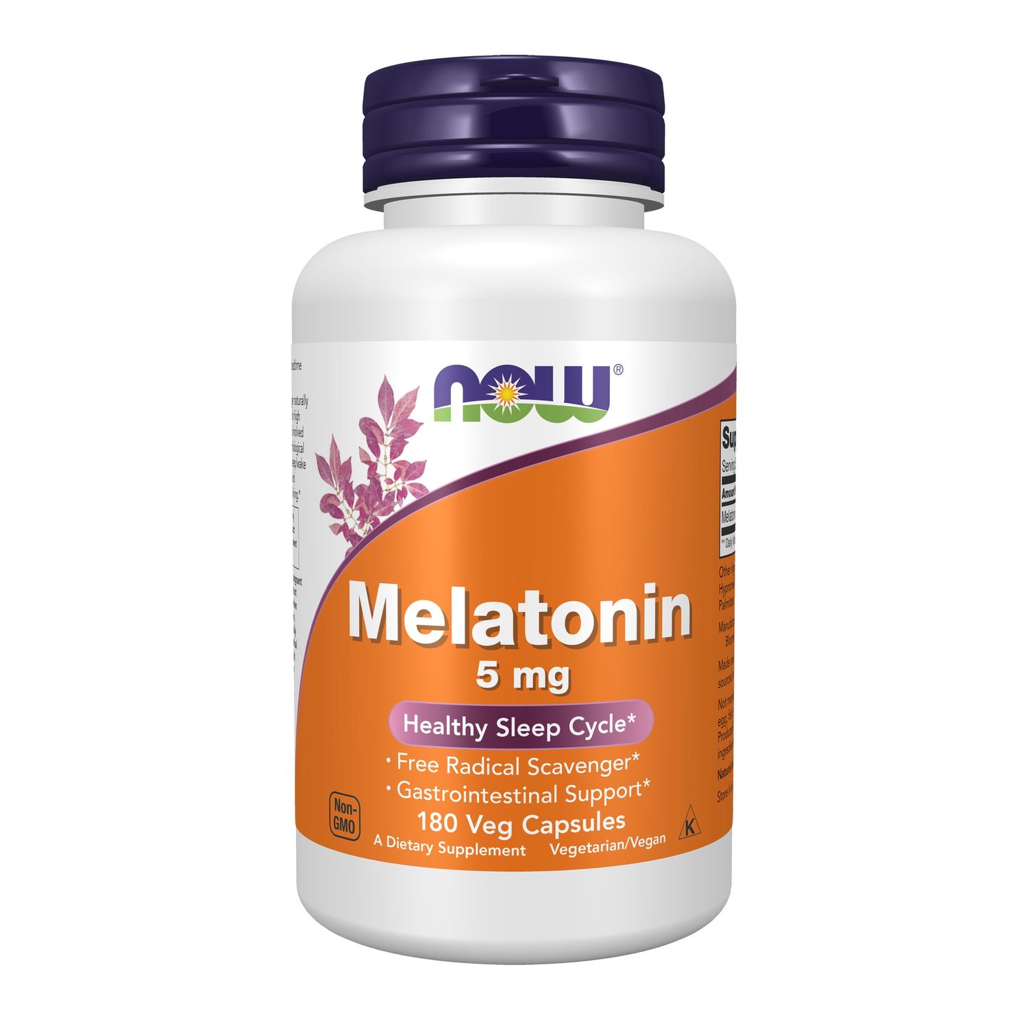 Now Supplements, Melatonin 5 mg, 180 Veg Caps