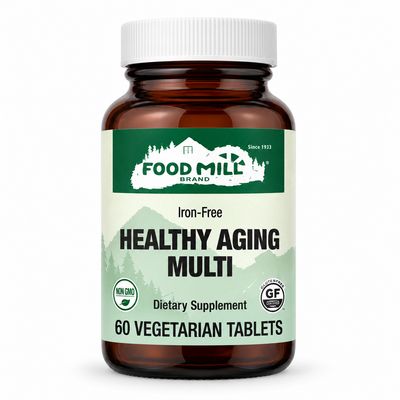 The Food Mill Healthy Aging Multi Iron-Free Vegetarian Tablets The Food Mill Healthy Aging Multi Iron-Free Vegetarian Tablets