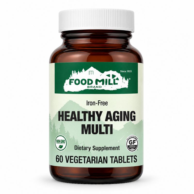 The Food Mill Healthy Aging Multi Iron-Free Vegetarian Tablets The Food Mill Healthy Aging Multi Iron-Free Vegetarian Tablets