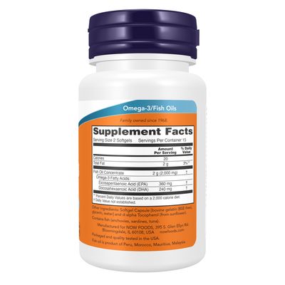 Now Supplements , Omega-3, Molecularly Distilled - Softgels