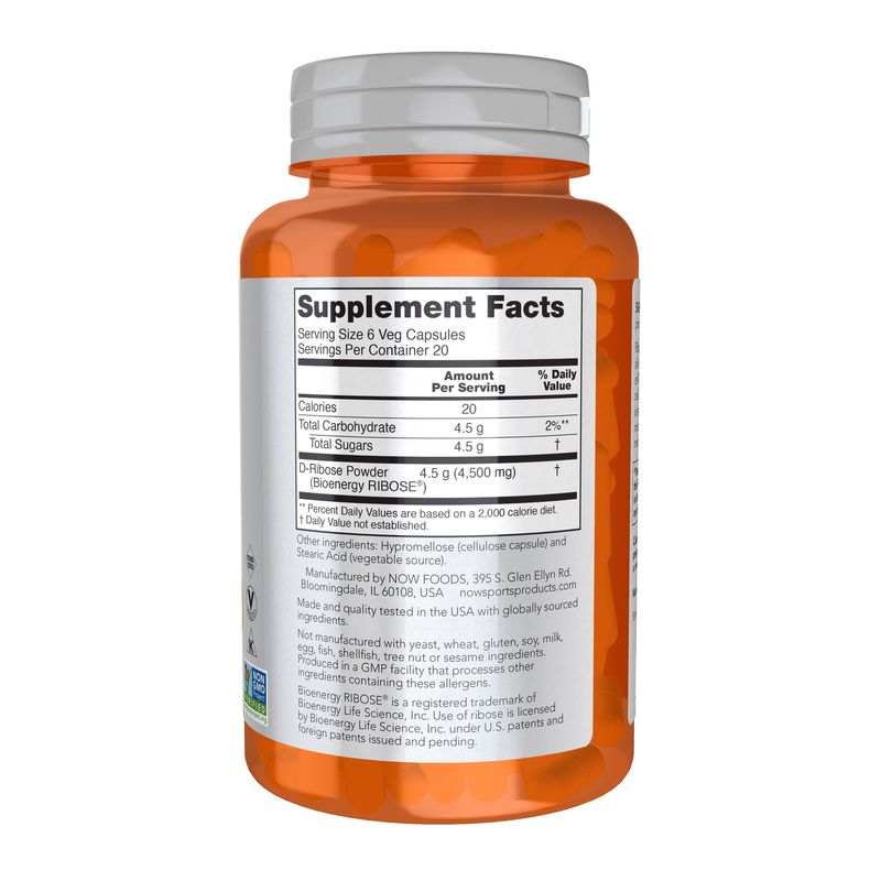 Now Sports , D-Ribose 750 Mg - 1 Veg Capsules
