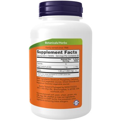 NOW Alfalfa 650 mg 250 Tablets