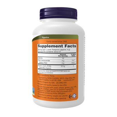 Now, Inulin Powder Org 8 Oz