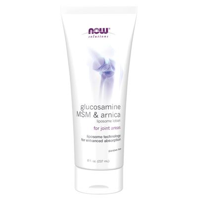 NOW Solutions, Glucosamine, MSM and Arnica Liposome Lotion, For Joint Areas, Liposome Technology for Enhanced Absorption, 8-Ounce NOW Solutions, Glucosamine, MSM and Arnica Liposome Lotion, For Joint Areas, Liposome Technology for Enhanced Absorption, 8-Ounce