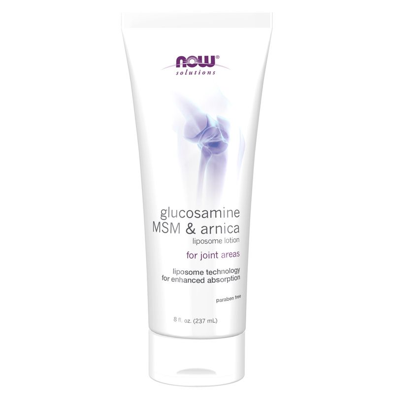 NOW Solutions, Glucosamine, MSM and Arnica Liposome Lotion, For Joint Areas, Liposome Technology for Enhanced Absorption, 8-Ounce NOW Solutions, Glucosamine, MSM and Arnica Liposome Lotion, For Joint Areas, Liposome Technology for Enhanced Absorption, 8-Ounce