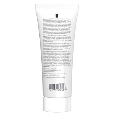 NOW Solutions, Glucosamine, MSM and Arnica Liposome Lotion, For Joint Areas, Liposome Technology for Enhanced Absorption, 8-Ounce