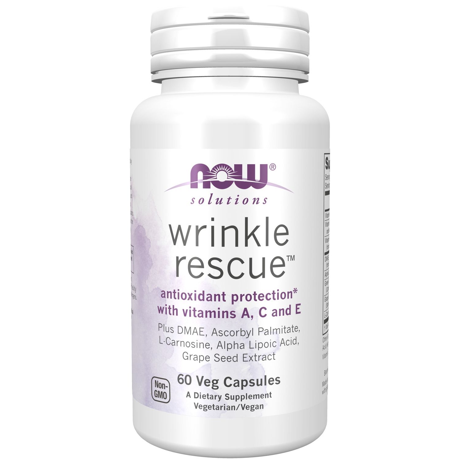 NOW Solutions, Wrinkle Rescue™ Capsules, Targeted Blend with Vitamins A, C and E, 60 Capsules NOW Solutions, Wrinkle Rescue™ Capsules, Targeted Blend with Vitamins A, C and E, 60 Capsules