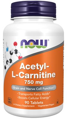 Now , Acetyl-L-Carnitine 750 Mg - 90 Tablets