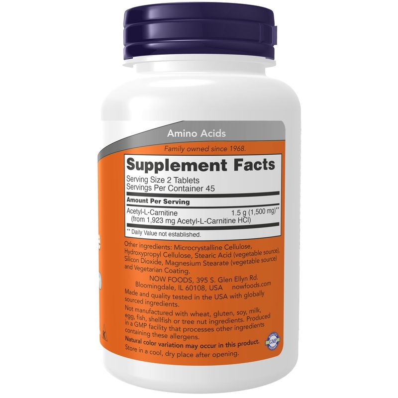Now , Acetyl-L-Carnitine 750 Mg - 90 Tablets