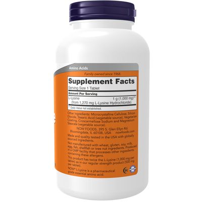 Now, L-Lysine 1000mg 250 Tabs