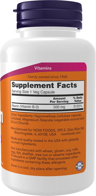 Now, Niacin 500mg 100 Vcaps
