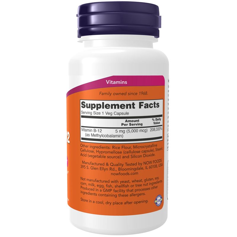 Now Supplements , Methyl B-12 5000 Mcg - Veg Capsules