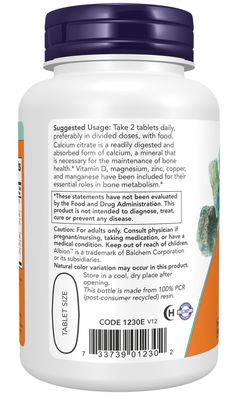 NOW, Calcium Citrate Tablets