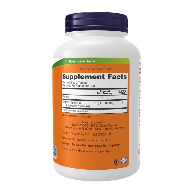 Now, Spirulina 500mg Org 500 Tabs