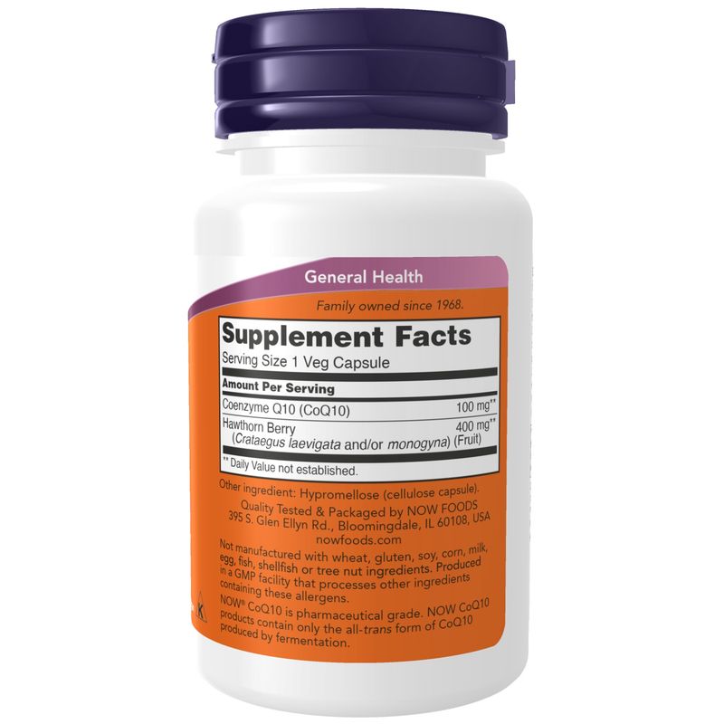 Now Supplements , Coq10 100 Mg With Hawthorn Berry - Veg Capsules