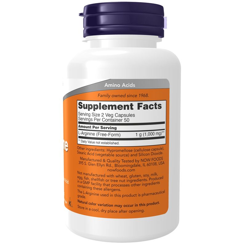 Now Supplements , L-Arginine 500 Mg - 100 Veg Capsules