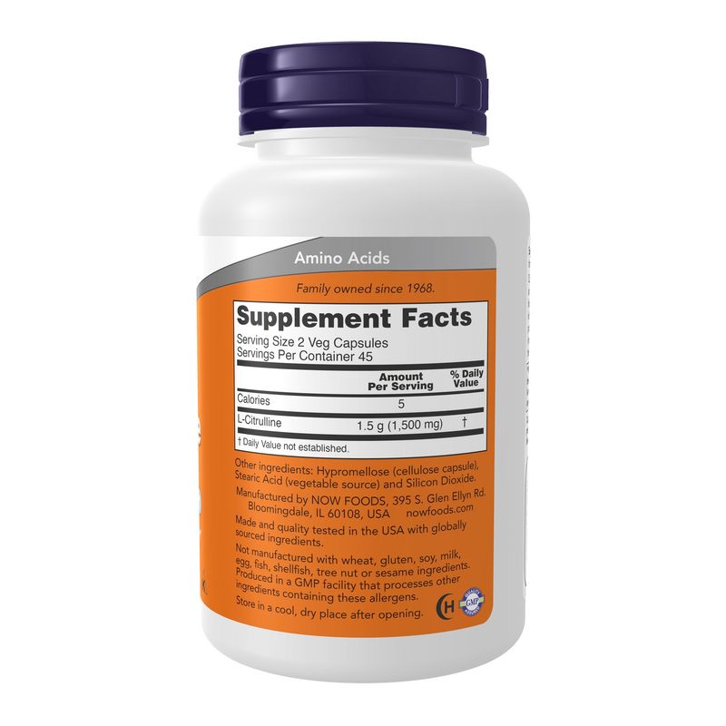 Now Supplements , L-Citrulline 750 Mg - 90 Veg Capsules