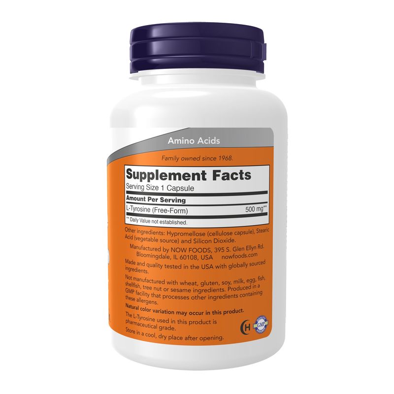 Now, L-Tyrosine 500mg 120 Vcaps
