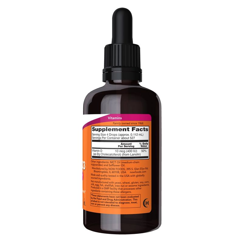 Now Supplements , Vitamin D-3 Liquid - 2 Fl. oz.