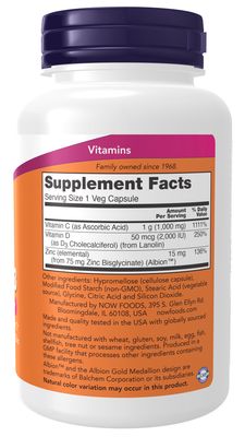 Now Supplements ,C-1,000, Zinc & D-3, 100 Veg Caps