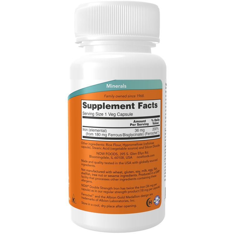Now, Iron 36mg Ferrochel(r) 90 Vcaps
