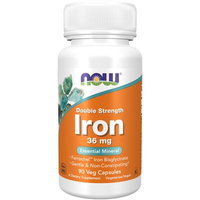 Now, Iron 36mg Ferrochel(r) 90 Vcaps