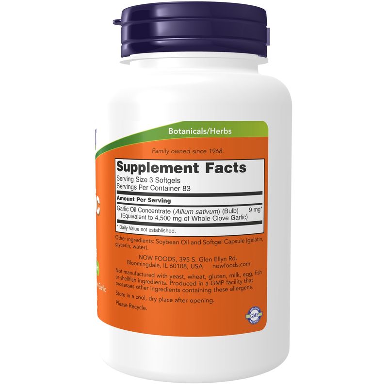 Now Supplements , Garlic Oil 1500 Mg - 250 Softgels
