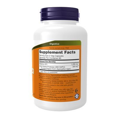Now Supplements , Betaine Hcl 648 Mg - Veg Capsules