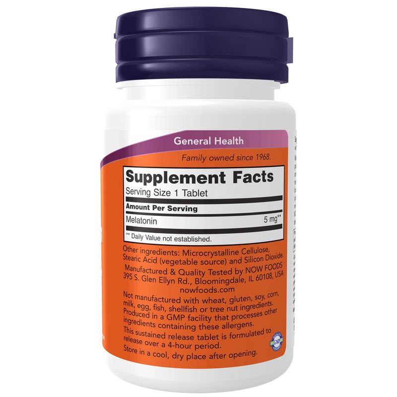 Now Supplements , Melatonin 5 Mg Sustained Release - Tablets
