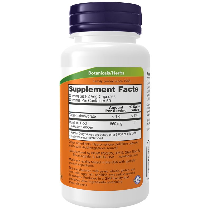 Now Supplements , Burdock Root 430 Mg - 100 Veg Capsules