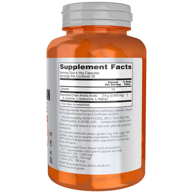 Now Sports , Branched Chain Amino Acids - 120 Veg Capsules